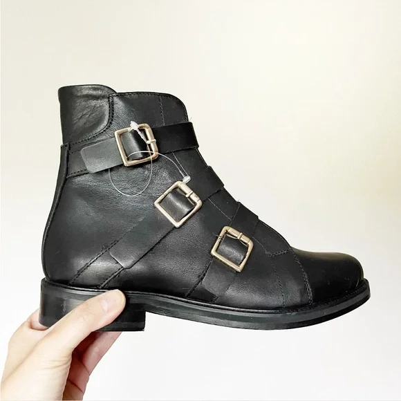 NEW Maje Leather Ankle Boots Black 39 - Picture 12 of 12